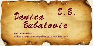 Danica Bubalović vizit kartica